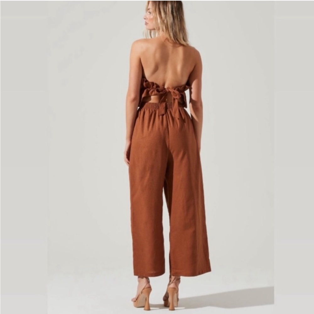 ASTR Ruffle Jumpsuit in Rust - Picture 2 of 5